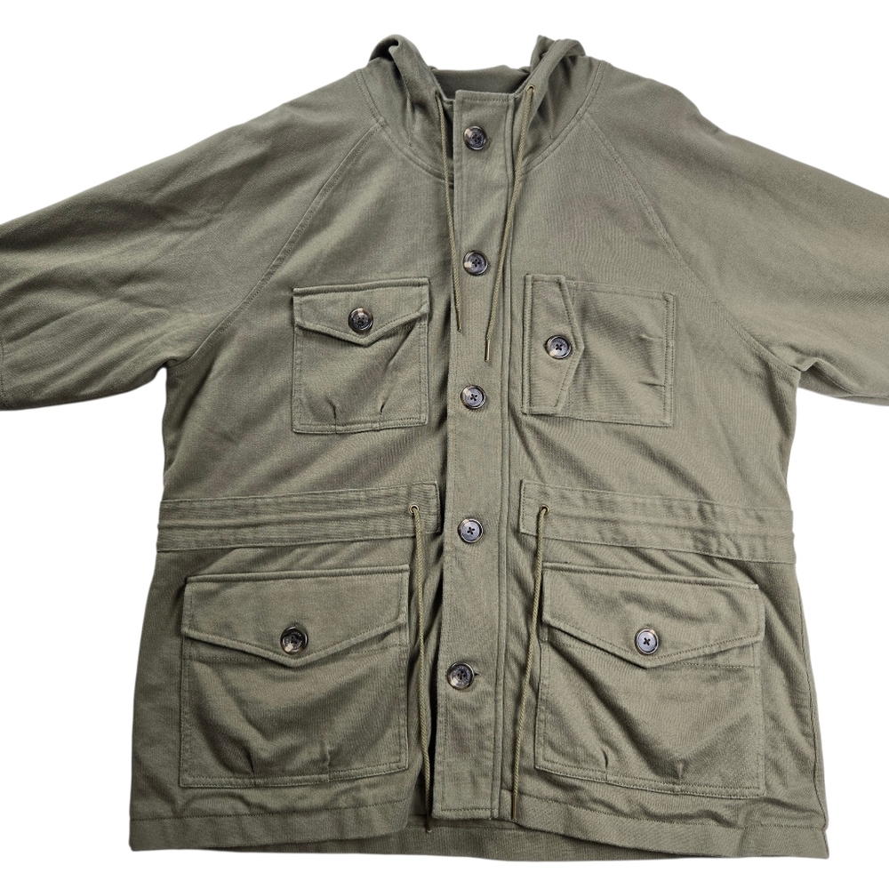 Lauren Ralph Lauren Hooded Utility Cinched Waist Full-Zip Cotton Knit Jacket - Picture 3 of 16